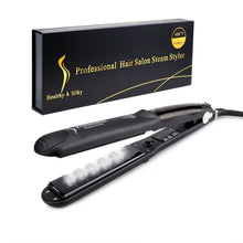 Load image into Gallery viewer, Ceramic Steam Hair Straightener Iron Hair Curler Fast Heating Hair Flat Iron Vapor Hair Straightening Salon Styling Tool
