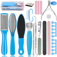 Load image into Gallery viewer, 20 in 1 Blue Stainless Steel Professional Pedicure Tools Set
