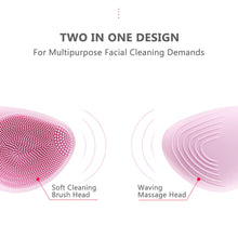 Load image into Gallery viewer, Mini Electric Facial Cleansing Brush Silicone Sonic Face Cleaner Deep Pore Cleaning Skin Massager Face Cleansing Brush Device
