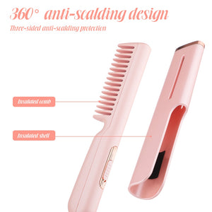 2 In 1 Hair Straightener Fast Heat Hairdressing Comb