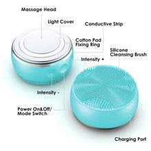 Load image into Gallery viewer, Light Face Massager Waterproof Electric Facial Cleanser
