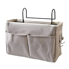 Load image into Gallery viewer, Canvas Bedside Storage Organizer Anti-Slip Hanging Bag
