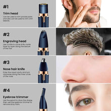 Load image into Gallery viewer, 4 In 1 Electric Epilator Electric Eyebrow Nose Hair Trimmer Painless Shaver Depilator Face Body Hair Removal Tool For Men Women

