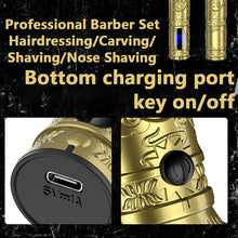 Load image into Gallery viewer, Hair Trimmer 6 In 1 Grooming Kit Hair Clipper Nose Trimmer Shaver Body Trimmer Professional Rechargeable Metal Vintage
