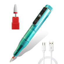 Load image into Gallery viewer, 35000RPM Rechargeable Nail Drill Machine Cordless Manicure Drill Nail Cuticle E-File Nail Professional Nail Drill Machine
