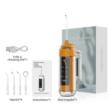 Load image into Gallery viewer, Pull-out Water Dental Flosser Oral Irrigator Rechargeable 180ML Tank Large Screen Portable Water Jet Floss Pick 6speed for Teeth
