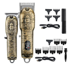Load image into Gallery viewer, New Professional Hair Clipper Set Barber Hair Cutting Machine Electric Hair Trimmer For Men 2 clippers Embossed Haircutter

