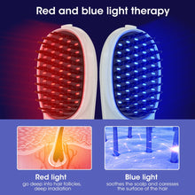 Load image into Gallery viewer, Red Blue Light Electric Massage Comb Scalp Head Massager Photon Physiotherapy Hair Care Comb Vibrating IPL Comb Anti Hair Loss
