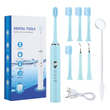 Load image into Gallery viewer, Dental Tartar Cleaner Electric Toothbrush Whitening Teeth Whitener Calculus Remover 5pcs Tooth Brush heads 2pcs Scaler Oral Kit
