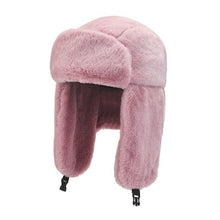 Load image into Gallery viewer, Fashion Women Winter Warm Faux Fur Bomber Hats Black White Solid Color Thicken Earflap Caps Autumn Winter Ear Protect Ski Hat
