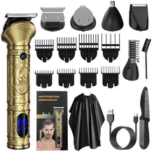 Load image into Gallery viewer, Hair Trimmer 6 In 1 Grooming Kit Hair Clipper Nose Trimmer Shaver Body Trimmer Professional Rechargeable Metal Vintage
