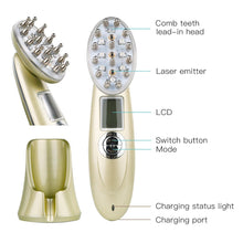 Load image into Gallery viewer, Electric Laser Hair Growth Comb Anti Hair Loss Massage Therapy Infrared RF Red Light EMS Vibration Massager Hair Brush Hair Care
