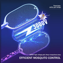 Load image into Gallery viewer, Smart Electric Insect Racket Swatter Zapper 3000V USB Rechargeable Summer Mosquito Lamp Bug Killer Trap Vertical Wall Held
