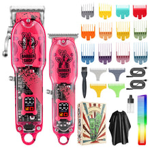 Load image into Gallery viewer, New Electric Hair Clippers Cordless Hair Trimmer Haircut Kit 16 Guide Combs Hair Trimming Styling Grooming Kit Barber Tooljavascript:
