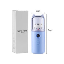 Load image into Gallery viewer, Cute Cat Mini Portable Hand-held Rehydrator Humidifier Face Sprayer USB Charging Water Replenishment Instrument 30ml
