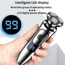 Load image into Gallery viewer, Electric Shaver Man Rechargeable Razor Shaving Knife Whisker Knife Household Portable Floating Three Tip Water Wash
