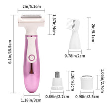 Load image into Gallery viewer, Cordless 4 in1 Electric Lady Shaver for Women Rechargeable Painless Razor Bikini Trimmer Wet and Dry Hair Removal for Face Legs
