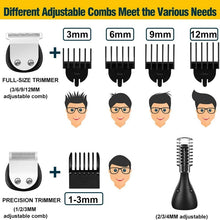 Load image into Gallery viewer, 11in1 Multi Hair Trimmer Men Facial Beard Body Grooming Kits Electric Hair Clipper Nose Ear Trimer Rechargeable
