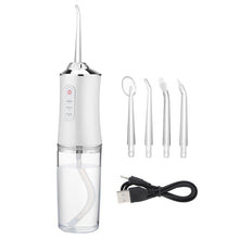 Load image into Gallery viewer, 220ML Oral Irrigator USB Rechargeable 3 Modes Portable Dental Water Flosser Jet Irrigator Dental Floss Pick Teeth Cleaner 4 Tips
