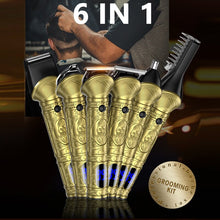 Load image into Gallery viewer, Hair Trimmer 6 In 1 Grooming Kit Hair Clipper Nose Trimmer Shaver Body Trimmer Professional Rechargeable Metal Vintage
