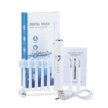 Load image into Gallery viewer, Dental Tartar Cleaner Electric Toothbrush Whitening Teeth Whitener Calculus Remover 5pcs Tooth Brush heads 2pcs Scaler Oral Kit
