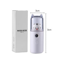 Load image into Gallery viewer, Cute Cat Mini Portable Hand-held Rehydrator Humidifier Face Sprayer USB Charging Water Replenishment Instrument 30ml
