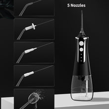 Load image into Gallery viewer, Fashion Oral Irrigator Water Dental Flosser Rechargeable Portable Dental Water Jet Floss 300ML 3-speed Waterproof 5 Tips Cleaner
