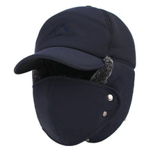 Load image into Gallery viewer, Men's Ear Protection Face Bomber Hats Thicker Plus Velvet Warm Women Winter Hat Outdoor Cycling Snow Male Bone Cap Ski Hat
