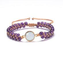 Load image into Gallery viewer, Stone Wrap Bracelets Femme Amethysts Opal String
