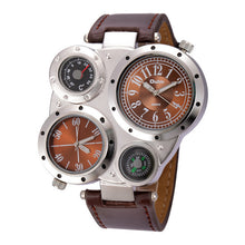 Load image into Gallery viewer, Men&#39;s Quartz Watch With Compass And Two Time Zones
