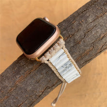 Load image into Gallery viewer, Fashion Natural White Pine Stone Woven Watch Band
