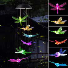 Load image into Gallery viewer, Outdoor Solar Wind Chime Lamp Hummingbird Butterfly Ball
