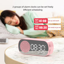 Load image into Gallery viewer, Music Alarm Clocks Mirror FM Radio LED Bluetooth Speaker
