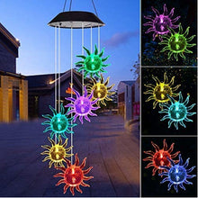 Load image into Gallery viewer, Outdoor Solar Wind Chime Lamp Hummingbird Butterfly Ball

