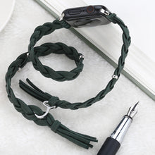 Load image into Gallery viewer, Leather Cord Braided Smart Watch Strap

