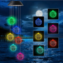 Load image into Gallery viewer, Outdoor Solar Wind Chime Lamp Hummingbird Butterfly Ball
