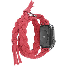 Load image into Gallery viewer, Leather Cord Braided Smart Watch Strap
