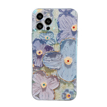 Load image into Gallery viewer, Oil Painting Purple And Blue Daisy Flower Phone Case
