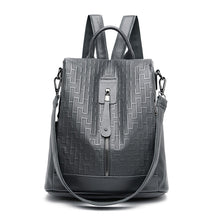 Load image into Gallery viewer, Geometric Pattern Soft Leather Outdoor Anti Theft Backpack
