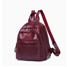 Load image into Gallery viewer, Fashion All-match Solid Color Lady's Leather Backpack
