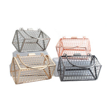 Load image into Gallery viewer, Fashion Metal Hollow Iron Mesh Handbag
