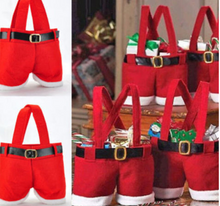 Load image into Gallery viewer, Wool Fabric Merry Christmas Gifts Santa Pants Christmas Candy Gift Bag
