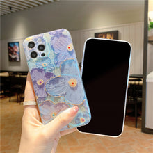 Load image into Gallery viewer, Oil Painting Purple And Blue Daisy Flower Phone Case
