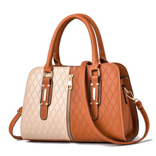 Load image into Gallery viewer, Fashion Leather Color Contrast Lady's Messenger Bag
