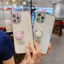 Load image into Gallery viewer, Luxury 3D Cute Flower Spin Stand Holder Phone Case
