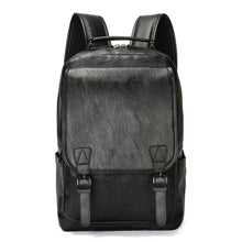 Load image into Gallery viewer, Black PU Leather Large-capacity Backpack
