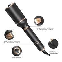Load image into Gallery viewer, Black Automatic Spiral Electric Curling Iron Negative Ion
