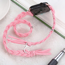 Load image into Gallery viewer, Leather Cord Braided Smart Watch Strap

