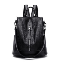 Load image into Gallery viewer, Geometric Pattern Soft Leather Outdoor Anti Theft Backpack
