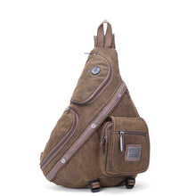 Load image into Gallery viewer, Multifunctional Brown Canvas Chest Bag
